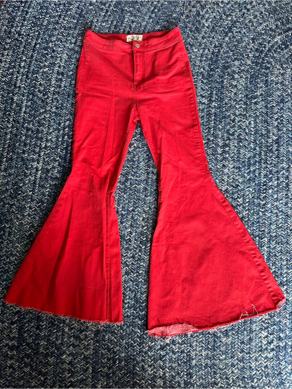 Free people we the free red bell bottom jeans just float on flare